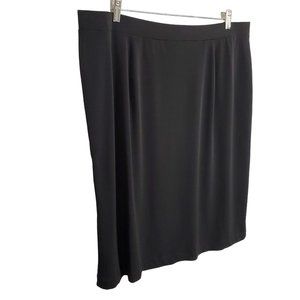 Evan Picone Sz 3X Skirt Fluid Jersey Knit Stretch Pull On Midi Back Vent Capsule